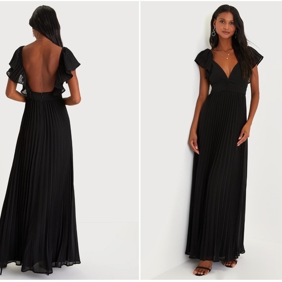 LULUS Prom Wedding Flowy Romantic Flutter Sleeve Boho Maxi Dress NWOT - Picture 1 of 4